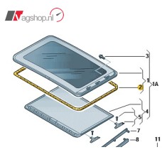 VW Golf 4/Passat 3B-G en Audi A4 8D/8E/A3 8L Afdichtrubber open dak 