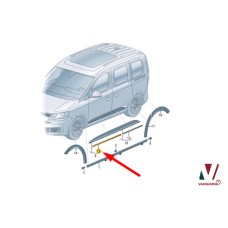 Volkswagen Caddy SB stootlijstenset aluminiumkleur
