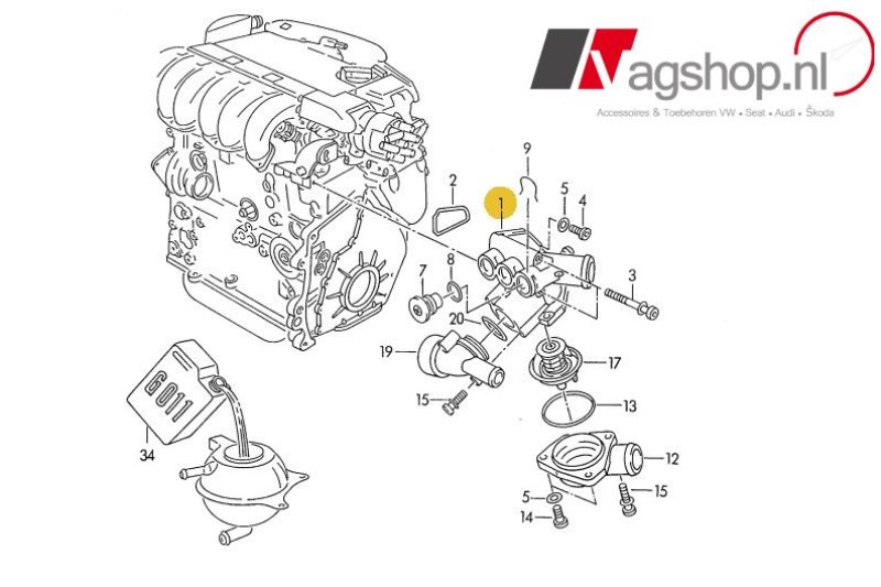 Volkswagen Golf 3 / Corrado / Passat thermostaathuis