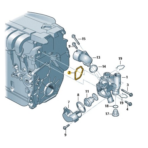 VW V5 Thermostaathuispakking 