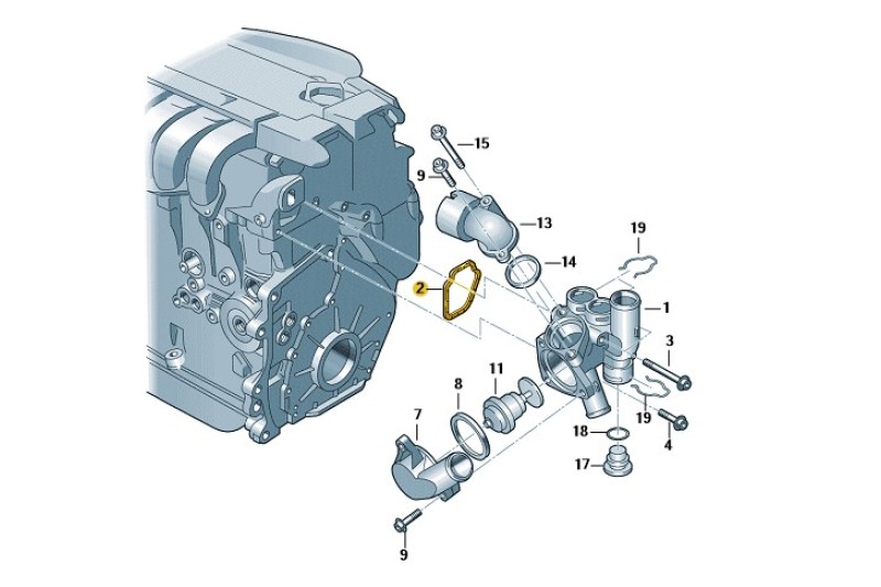 VW V5 Thermostaathuispakking 