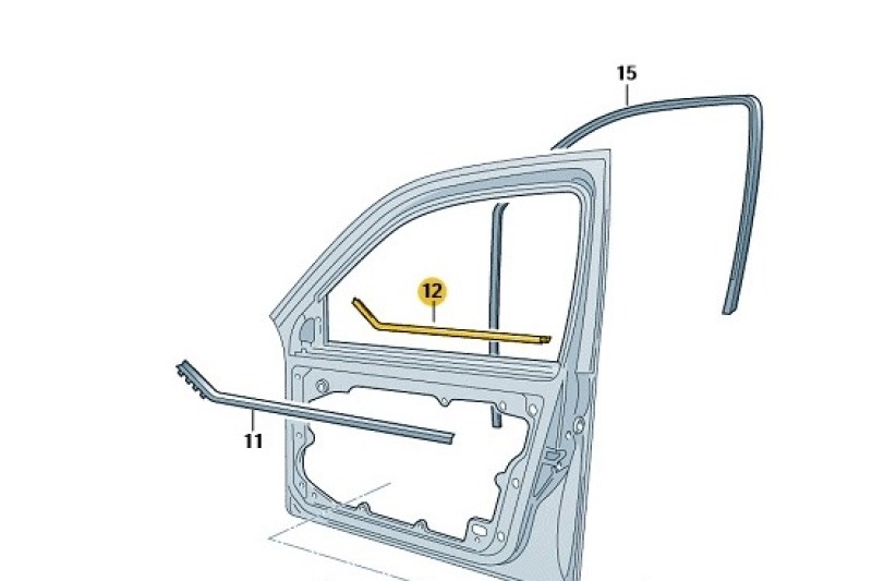 Raamrubber horizontaal buitenzijde T5/T5 GP T6
