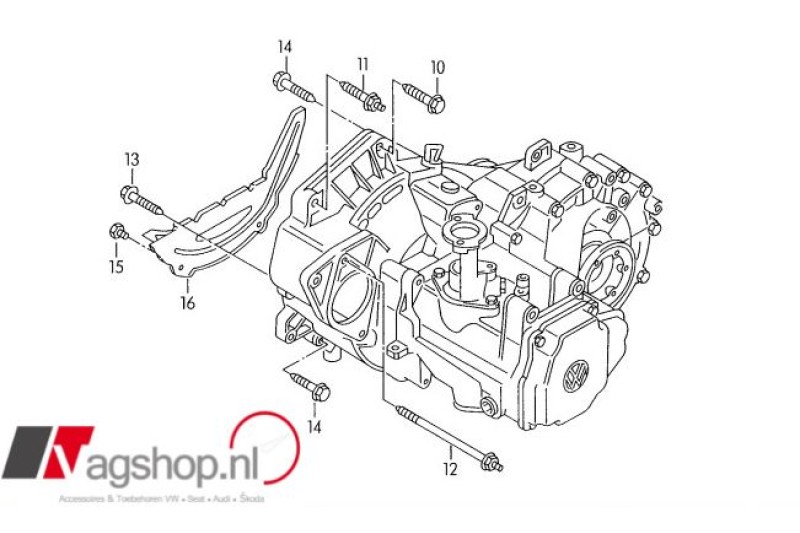 Volkswagen VR6 bevestigingsbouten versnellingsbak