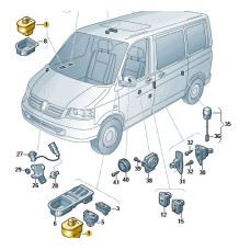 Volkswagen Transporter spiegelverstellingknop verwarmbaar