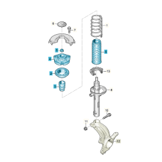 Veerpoot onderdelen (links) Golf GTE HN-987-K