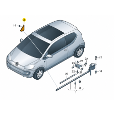 Volkswagen up! Škoda Citigo SEAT Mii afdekking buitenspiegel links zwart