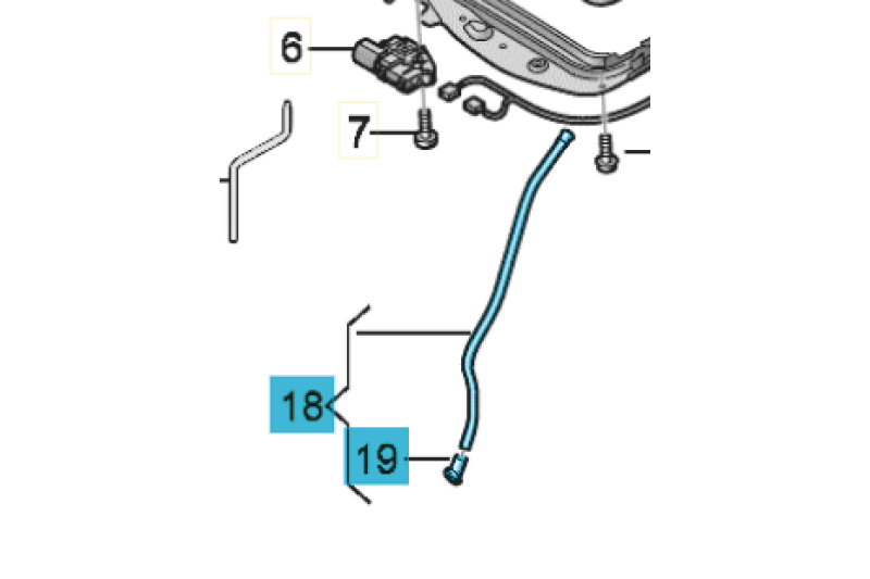 Audi A4/A5 waterafvoerslang voor het panoramadak