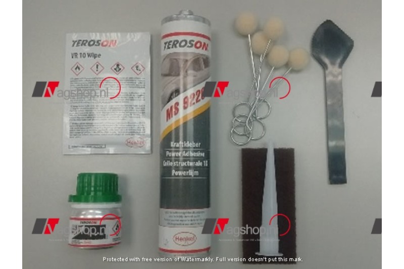 Lijmset voor aerodynamische delen