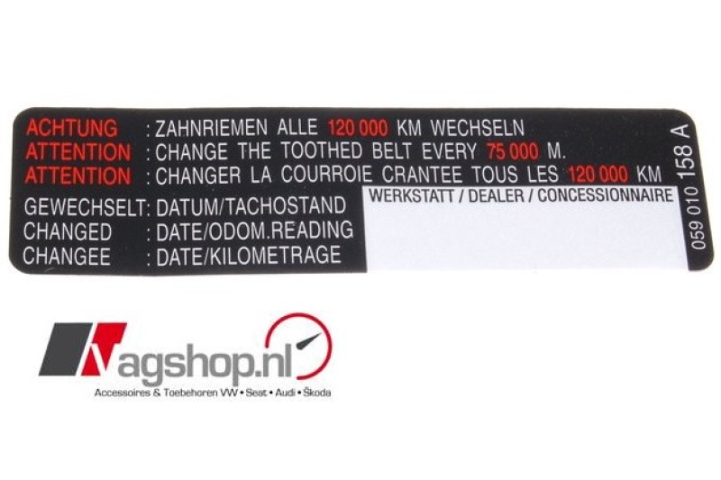 Distributieriemsticker 120.000km