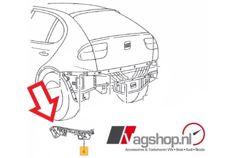 Seat Leon (1M) Achterbumper geleider - Cupra/Top Sport