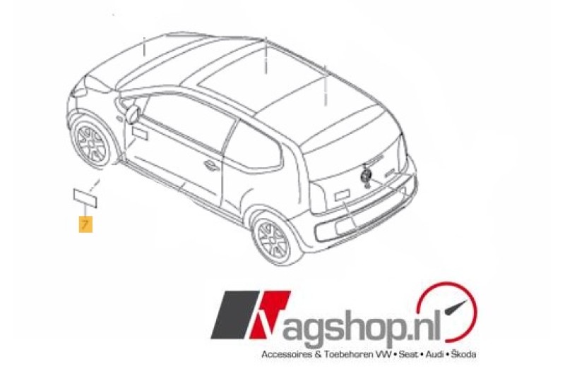 VW Up! Folie met opschrift: 'CUP' 
