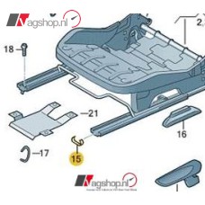 Eindkapje stoelgeleidingsrail voor de VW Up/Citigo en Mii zwart