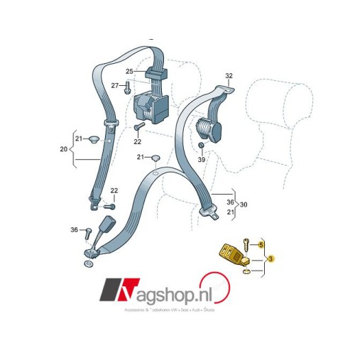Dubbel gordelslot in de achterbank voor de Octavia 1Z
