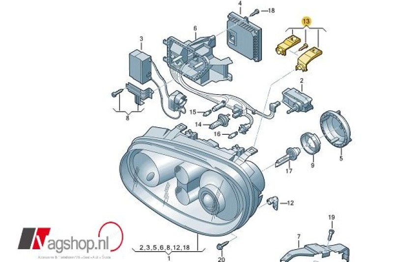 Xenon koplamp reparatieset Golf 4