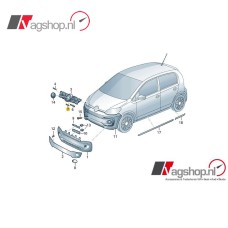 VW  Up Facelift 2016 > Chromen sierlijst in grille