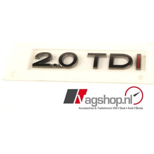VW 2.0 TDI plak embleem achterkant verdonkerd 