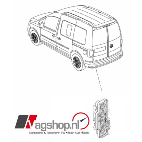 VW Caddy (SA) Fitting voor achterlicht voor openslaande deuren