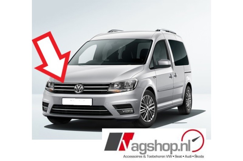 VW Caddy Grille Satijn zwart met verchroomde sierlijsten 