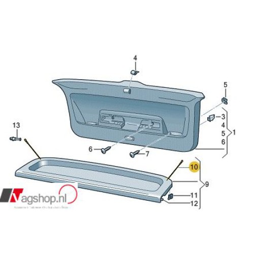 Hoedeplankkoord voor de VW T Cross/Polo AW