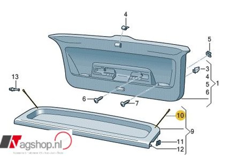 Hoedeplankkoord voor de VW T Cross/Polo AW