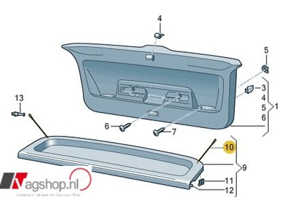 Hoedeplankkoord voor de VW T Cross/Polo AW