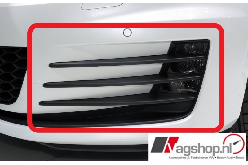VW Golf 7 (5G) GTI/GTD bumperrooster voor modellen ZONDER mistlampen- Zwart