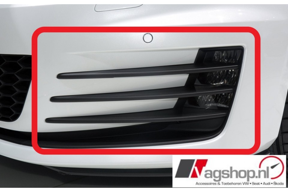 VW Golf 7 (5G) GTI/GTD bumperrooster voor modellen ZONDER mistlampen- Zwart