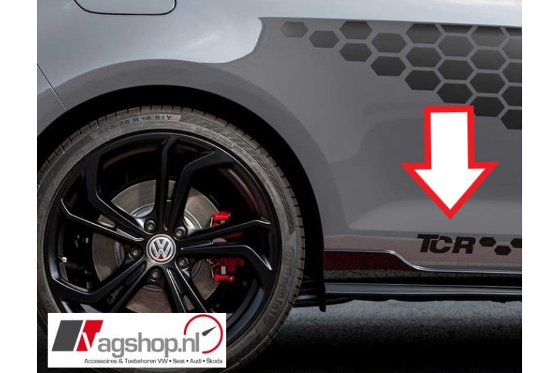 VW Golf 7 (5G) GTI -TCR dekorfolie - Ralley zwart 