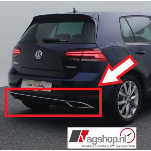 VW Golf 7 (5G) Highline Achterdiffusor satijnzwart/Chroom