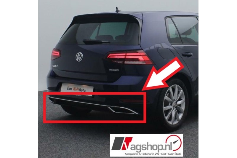 VW Golf 7 (5G) Highline Achterdiffusor satijnzwart/Chroom