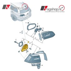 Fitting voor het achterlicht van de Golf 7 Variant buitenzijde