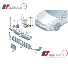 VW Golf 7 (5G) Buitenspiegelglas - Groothoek en verwarmd