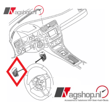 VW Tiguan (AD1 & BW2) schakelaar voor tiptronic satijnzwart/wit - Links