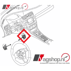 VW Tiguan (AD1 & BW2) schakelaar voor tiptronic satijnzwart/wit - Rechts