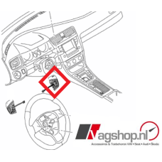 VW Tiguan (AD1 & BW2) schakelaar voor tiptronic satijnzwart/wit - Rechts