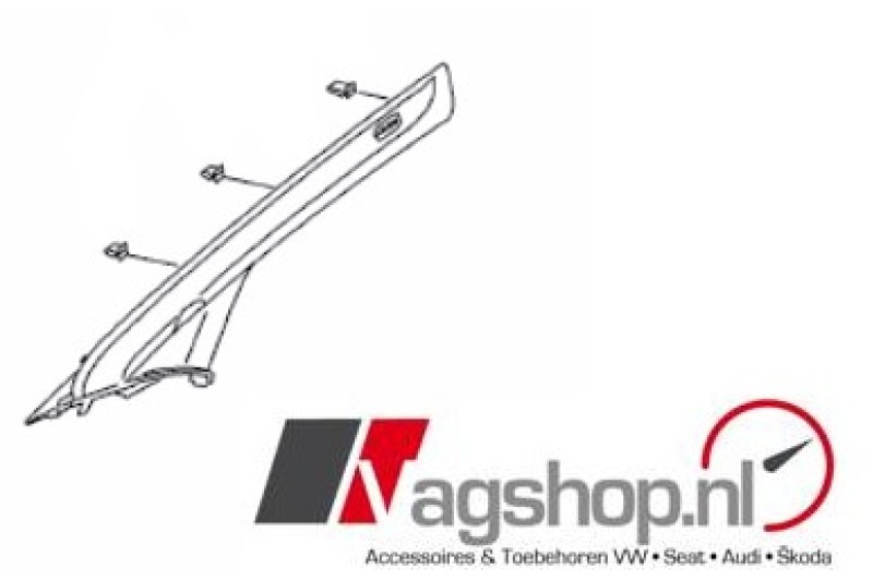 Seat Ibiza (6J) A-stijlbekleding carbonzwart 