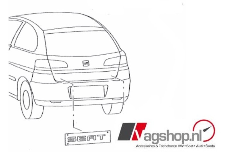 Seat plak embleem achterkant  'SEAT' 