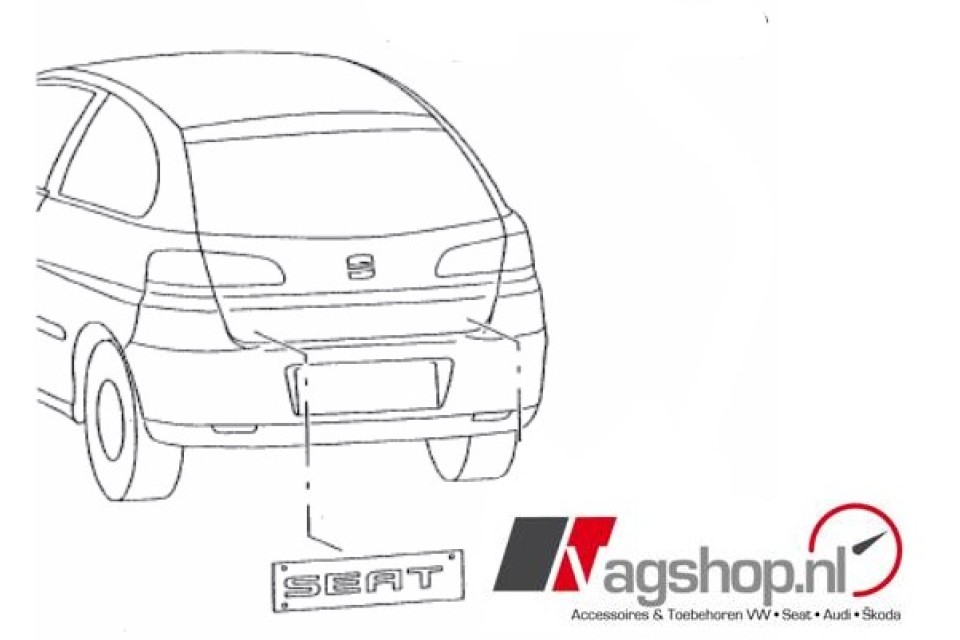 Seat plak embleem achterkant  'SEAT' 
