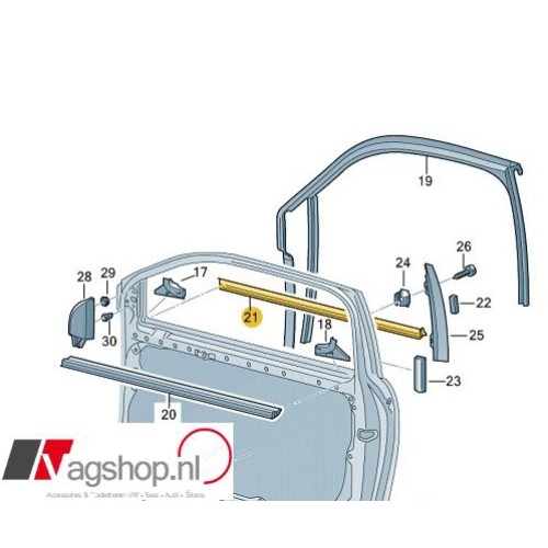 VW Polo 9N Ruitschachtafdichting 