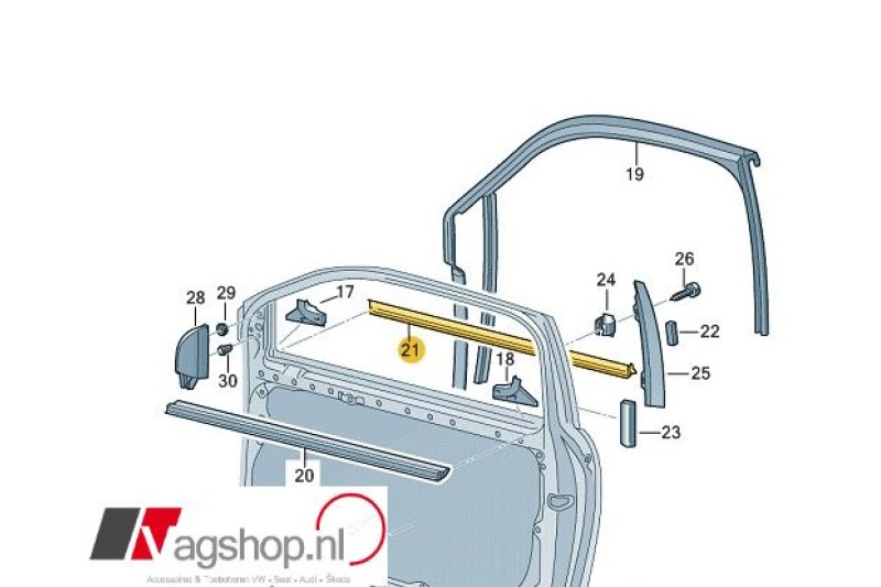 VW Polo 9N Ruitschachtafdichting 