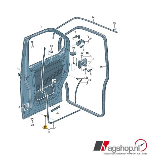 Bevestigingclips tbv deurrubber 10 Stuks