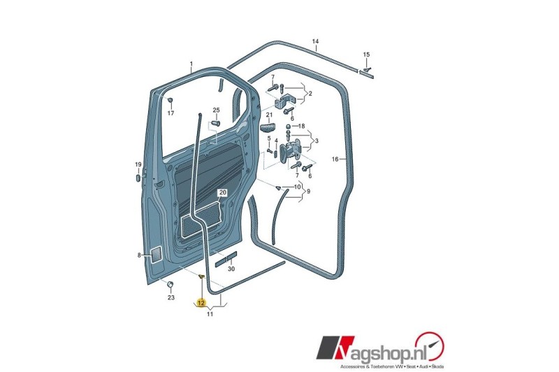 Bevestigingclips tbv deurrubber 10 Stuks