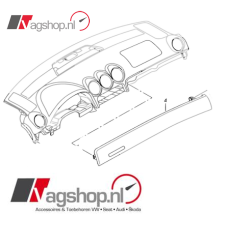 Audi A4 (B6/B7) Afdekking voor dashboard - Geborsteld aluminium 