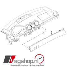 Audi A4 (B6/B7) afdekking voor dashboard (geborsteld aluminium)