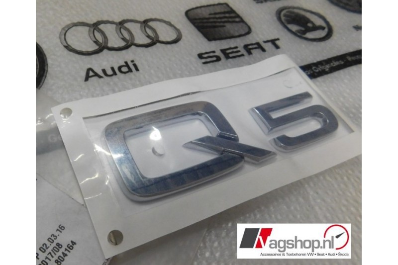 Audi Q5 'Q5' plak embleem achterkant -chroom 