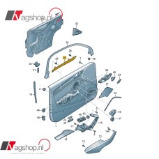 Audi A3 8V Aluminiumstrip voor in de portier 5 drs 