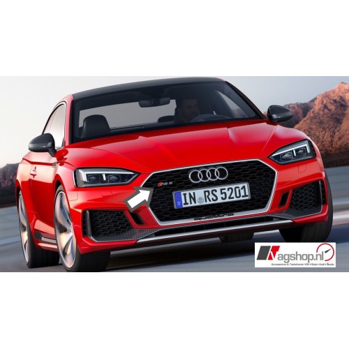 Audi RS5 (B9) 'RS5' Black Edition embleem voor de grill 