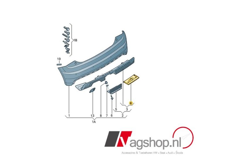 Audi A1 (8X) afdekking sleepoog