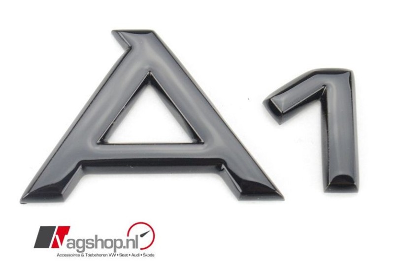 Audi A1 (8X) black edition embleem achterzijde in hoogglans