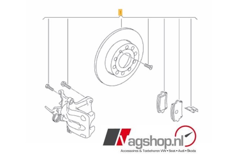 Audi A3 8V / Volkswagen Golf 7 set schijven en remblokken